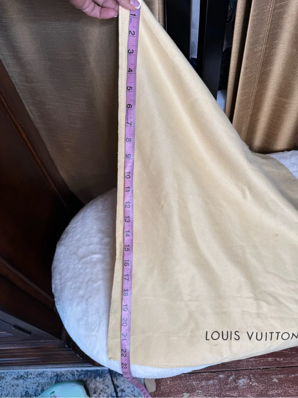Authentic Louis Vuitton Large Beige Dust Bag Handbag Storage Pouch